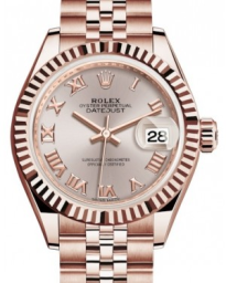 Rolex Lady-Datejust 28-279175 (Everose Gold Jubilee Bracelet, Sundust Roman Dial, Fluted Bezel) (m279175-0012)