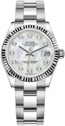 Rolex Datejust 31-278274 (Oystersteel Oyster Bracelet, Gold Diamond-set White MOP Dial, Fluted Bezel) (m278274-0005)