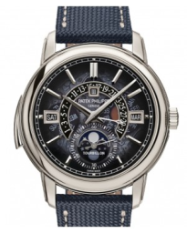 Patek Philippe Grand Complications 40.2-5316/50P-001 (Navy-blue Calfskin Strap, Sapphire Crystal Black-gradient Rim Index Dial, Platinum Smooth Bezel) (5316/50P-001)