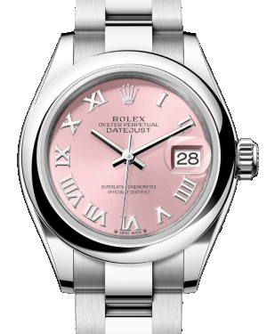 Rolex Lady-Datejust 28-279160 (Oystersteel Oyster Bracelet, Pink Roman Dial, Domed Bezel)