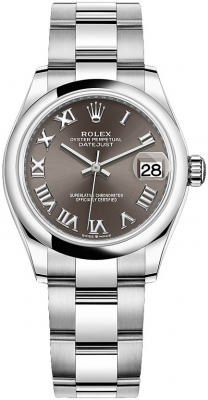 Rolex Datejust 31-278240 (Oystersteel Oyster Bracelet, Dark-grey Roman Dial, Domed Bezel)
