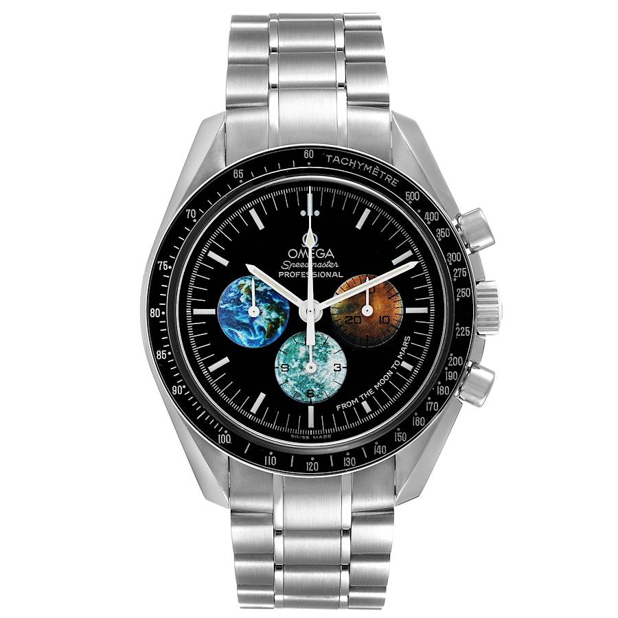 Omega Speedmaster Moonwatch 42-3577.50.00 (Stainless Steel Bracelet, Black Index Dial, Black Tachymeter Bezel)