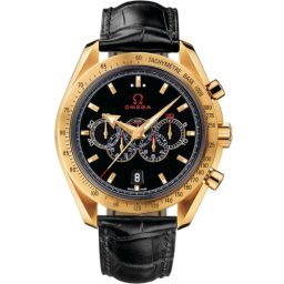 Omega Speedmaster Non-Moonwatch 44.25-321.53.44.52.01.002 (Black Alligator Leather Strap, Black Index Dial, Yellow Gold Tachymeter Bezel) (Omega 321.53.44.52.01.002)