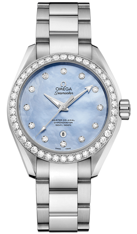 Omega Seamaster Aqua Terra 150M 34-231.15.34.20.57.002 (Stainless Steel, Blue MOP Diamond Index Dial, Stainless Steel Diamond-set Bezel)