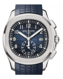 Patek Philippe Aquanaut 42.2-5968G-001 (Tropical Midnight-blue Rubber Strap, Blue-embossed Black-gradient Arabic Dial, White Gold Smooth Bezel) (5968G-001)