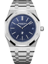 Audemars Piguet Royal Oak 39-16202BC.OO.1240BC.02 (White Gold Bracelet, Grainy Effect Blue Index Dial, White Gold Smooth Bezel) (16202BC.OO.1240BC.02)