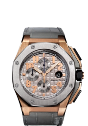 Audemars Piguet Royal Oak Offshore 44-26210OI.OO.A109CR.01 (Grey Alligator Leather Strap, Grande Tapisserie Grey Arabic Dial, Titanium Smooth Bezel) (26210OI.OO.A109CR.01)