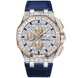 Audemars Piguet Royal Oak Offshore 44-26403OR.ZZ.D322CR.01 (Blue Alligator Leather Strap, Baguette-cut Blue Sapphire Markers, Baguette-cut Diamond-paved Dial, Baguette-cut Diamond-set Bezel) (26403OR.ZZ.D322CR.01)