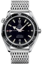 Omega Seamaster Planet Ocean 600M 45.5-2200.53.00 (Meshed Stainless Steel Bracelet, Black Arabic/Index Dial, Rotating Black Ceramic Bezel) (Omega 2200.53.00)