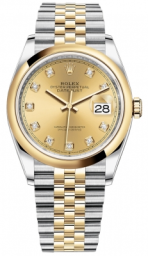 Rolex Datejust 36-126203 (Yellow Rolesor Jubilee Bracelet, Gold Diamond-set Champagne Dial, Domed Bezel) (m126203-0017)
