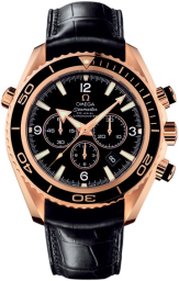 Omega Seamaster Planet Ocean 600M 45.5-222.63.46.50.01.001 (Black Alligator Leather Strap, Black Arabic/Index Dial, Rotating Black Ceramic Bezel) (Omega 222.63.46.50.01.001)