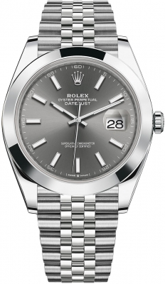 Rolex Datejust 41-126300 (Oystersteel Jubilee Bracelet, Slate Index Dial, Smooth Bezel)