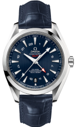 Omega Seamaster Aqua Terra 150M 43-231.13.43.22.03.001 (Blue Alligator Leather Strap, Vertical-teak Blue Index Dial, Stainless Steel Bezel) (Omega 231.13.43.22.03.001)