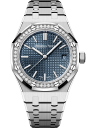 Audemars Piguet Royal Oak 37-15551ST.ZZ.1356ST.02 (Stainless Steel Bracelet, Grande Tapisserie Bleu Nuit Nuage 50 Index Dial, Brilliant-cut Diamond-set Bezel) (15551ST.ZZ.1356ST.02)