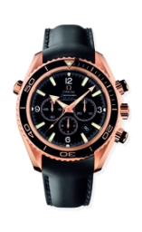 Omega Seamaster Planet Ocean 600M 45.5-222.62.46.50.01.001 (Black Leather Strap, Black Arabic/Index Dial, Rotating Black Ceramic Bezel) (Omega 222.62.46.50.01.001)