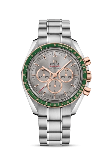 Omega Speedmaster Moonwatch 42-522.20.42.30.06.002 (Stainless Steel Bracelet, Grey Index Dial, Green Tachymeter Bezel)
