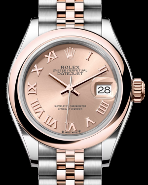 Rolex Lady-Datejust 28-279161 (Everose Rolesor Jubilee Bracelet, Rosé Roman Dial, Domed Bezel)