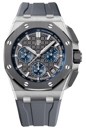 Audemars Piguet Royal Oak Offshore 43-26420IO.OO.A009CA.01 (Grey Rubber Strap, Méga Tapisserie Grey Index Dial, Grey Ceramic Smooth Bezel)