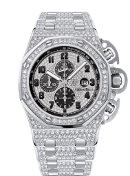 Audemars Piguet Royal Oak Offshore 48-26215BC.ZZ.1239BC.01 (Diamond-set White Gold Bracelet, Diamond-paved Arabic Dial, White Gold Diamond-set Bezel) (26215BC.ZZ.1239BC.01)