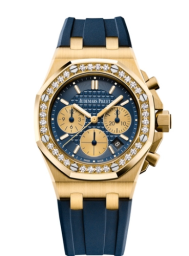 Audemars Piguet Royal Oak Offshore 37-26231BA.ZZ.D027CA.01 (Blue Rubber Strap, Lady Tapisserie Blue Index Dial, Brilliant-cut Diamond-set Bezel) (26231BA.ZZ.D027CA.01)