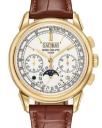 Patek Philippe Grand Complications 41-5270J (Matte-chocolate-brown Alligator Leather Strap, Silvery Opaline Tachymeter/Index Dial, Smooth Bezel) (5270J-001)