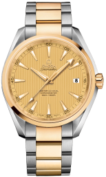 Omega Seamaster Aqua Terra 150M 41.5-231.20.42.21.08.001 (Yellow Gold & Stainless Steel Bracelet, Vertical-teak Sun-brushed Champagne Index Dial, Yellow Gold Bezel) (Omega 231.20.42.21.08.001)