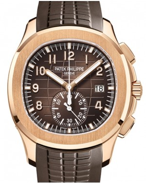 Patek Philippe Aquanaut 42.2-5968R-001 (Tropical Dark-brown Rubber Strap, Brown-embossed Sunburst Black-gradient Rim Arabic Dial, Rose Gold Smooth Bezel)