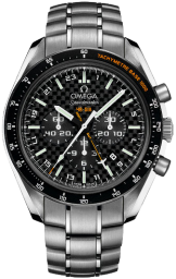 Omega Speedmaster Non-Moonwatch 44.25-321.90.44.52.01.001 (Stainless Steel Bracelet, Black Carbon Index Dial, Black Tachymeter Bezel) (Omega 321.90.44.52.01.001)