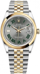 Rolex Datejust 36-126203 (Yellow Rolesor Jubilee Bracelet, Slate Roman Dial, Domed Bezel) (m126203-0035)