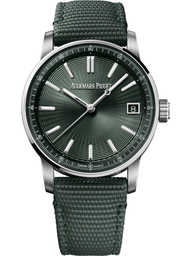 Audemars Piguet Code 11.59 41-15210ST.OO.A056KB.01 (Green Rubber-coated Strap, Green Index Dial, Stainless Steel Smooth Bezel)