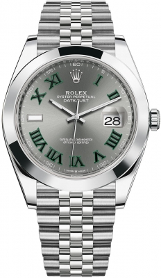 Rolex Datejust 41-126300 (Oystersteel Jubilee Bracelet, Slate Roman Dial, Smooth Bezel)
