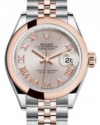 Rolex Lady-Datejust 28-279161 (Everose Rolesor Jubilee Bracelet, Sundust Roman Dial, Domed Bezel) (m279161-0006)