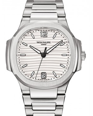 Patek Philippe Nautilus 35.2-7118/1A-010 (Stainless Steel Bracelet, Silver Opaline Wave-motif Arabic/Index Dial, Stainless Steel Smooth Bezel)