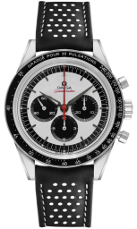 Omega Speedmaster Moonwatch 39.7-311.32.40.30.02.001 (Black Micro-perforated Leather Strap, Silver-toned Index Dial, Black Tachymeter Bezel) (Omega 311.32.40.30.02.001)