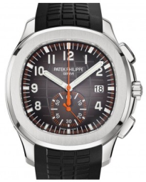 Patek Philippe Aquanaut 42.2-5968A-001 (Tropical Black Rubber Strap, Black-embossed Arabic Dial, Stainless Steel Smooth Bezel) (5968A-001)