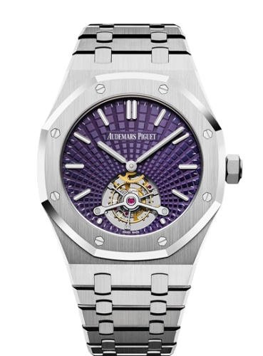 Audemars Piguet Royal Oak 41-26522ST.OO.1220ST.01 (Stainless Steel Bracelet, Evolutive Tapisserie Purple Index Dial, Stainless Steel Smooth Bezel)