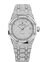 Audemars Piguet Royal Oak 37-15452BC.ZZ.1258BC.01 (Diamond-set White Gold Bracelet, Diamond-paved Baguette-cut Diamond Index Dial, White Gold Diamond-set Bezel) (15452BC.ZZ.1258BC.01)