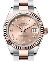 Rolex Lady-Datejust 28-279171 (Everose Rolesor Oyster Bracelet, Rosé Roman Dial, Fluted Bezel) (m279171-0026)