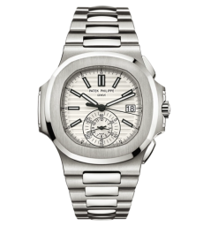 Patek Philippe Nautilus 40.5-5980/1A-019 (Stainless Steel Bracelet, Horizontal-embossed White Index Dial, Stainless Steel Smooth Bezel) (5980/1A-019)