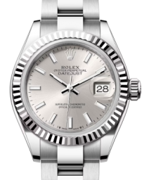 Rolex Lady-Datejust 28-279174 (Oystersteel Oyster Bracelet, Silver Index Dial, Fluted Bezel) (m279174-0006)