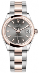 Rolex Datejust 31-278241 (Everose Rolesor Oyster Bracelet, Rhodium Index Dial, Domed Bezel)