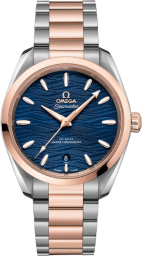 Omega Seamaster Aqua Terra 150M 38-220.20.38.20.03.001 (Stainless Steel & Sedna Gold Bracelet, Wave-embossed Blue Index Dial, Sedna Gold Bezel) (Omega 220.20.38.20.03.001)