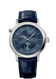 Audemars Piguet Jules Audemars 39-26344PT.OO.D028CR.02 (Blue Alligator Leather Strap, Blue Guilloché Index Dial, Platinum Smooth Bezel) (26344PT.OO.D028CR.02)