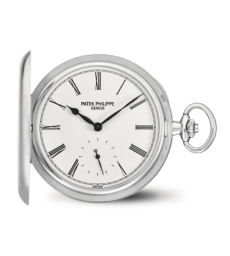 Patek Philippe Pocket Watches 48-980G-001 (White-lacquered Roman Dial, White Gold Smooth Bezel) (980G-001)