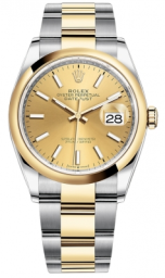 Rolex Datejust 36-126203 (Yellow Rolesor Oyster Bracelet, Champagne Index Dial, Domed Bezel) (m126203-0016)