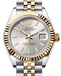 Rolex Lady-Datejust 28-279173 (Yellow Rolesor Jubilee Bracelet, Silver Index Dial, Fluted Bezel) (m279173-0019)