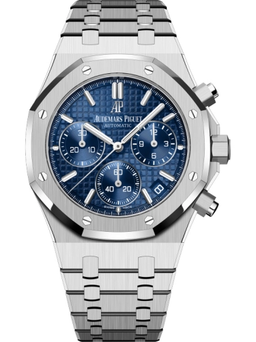 Audemars Piguet Royal Oak 41-26239BC.OO.1220BC.01 (White Gold Bracelet, Grande Tapisserie Blue Index Dial, White Gold Smooth Bezel)