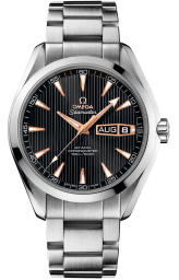 Omega Seamaster Aqua Terra 150M 43-231.50.43.22.01.001 (White Gold Bracelet, Vertical-teak Grey Index Dial, White Gold Bezel) (Omega 231.50.43.22.01.001)