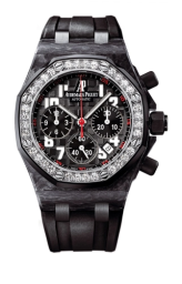 Audemars Piguet Royal Oak Offshore 37-26267FS.ZZ.D002CA.01 (Black Rubber Strap, Méga Tapisserie Black Arabic Dial, Black Rubber-clad Ceramic Diamond-set Bezel) (26267FS.ZZ.D002CA.01)