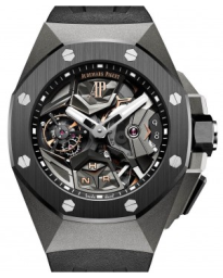 Audemars Piguet Royal Oak Concept 44-26589IO.OO.D002CA.01 (Textured-black Rubber Strap, Skeleton Index Dial, Black Ceramic Smooth Bezel) (26589IO.OO.D002CA.01)